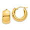 14k Yellow Gold 11/16" Wide Puffed Hoop Earrings