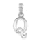 Sterling Silver Polished Block Initial -Q- Pendant
