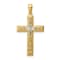 Rhodium Over 14K Two-tone Gold Diamond-cut Cross Pendant