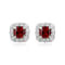 Red Garnet Platinum Over Sterling Silver Earrings