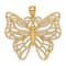 14k Yellow Gold Polished Cut-out Large Butterfly Pendant
