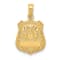14k Yellow Gold Textured Police Badge Pendant