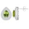 8x5mm Pear Shape Peridot And White Topaz Rhodium Over Sterling Silver
Double Halo Stud Earrings