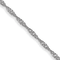 Rhodium Over 14k White Gold 1mm Solid Singapore 20 Inch Chain