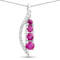 Natural Ruby And Diamond Necklace 14K White Gold Pendant with Chain Gift
For Women