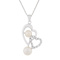 6.-7.5mm Button White Cultured Freshwater Pearl and CZ Rhodium Over
Sterling Silver Pendant