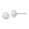 Sterling Silver White Freshwater Cultured Pearl 7-8mm Button Earrings