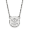 Rhodium Over Sterling Silver LogoArt College of William and Mary Small
Disc Pendant Necklace