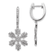 14K White Gold Diamond Snowflake Earrings