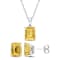 Citrine Pendant And Stud Earrings Set In Sterling Silver 7.05ctw