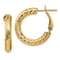 14k Yellow Gold Diamond-Cut 7/8" Round Hoop Earrings