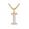 CZ Initial I Station Necklace In 18K Gold Over Sterling Silver 0.06ctw