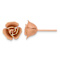 14k Rose Gold Satin Finish and Diamond-Cut 9.2mm Rose Stud Earrings