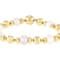 Cultured Freshwater Pearl And Bead Station Bracelet In 18K Gold Over
Bronze 8mm Magnetic Clasp