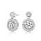 CZ Halo Drop Earrings In Sterling Silver