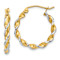 14k Yellow Gold and Rhodium Over 14k Yellow Gold Polished 5/8"
Fancy Twisted Hoop Earrings
