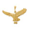14k Yellow Gold Solid Polished and Textured Eagle Pendant