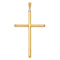 14k Yellow Gold 3D Polished Tube Cross Pendant