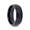 RENEGADE Domed Hammer Finish Black Tungsten Carbide Wedding Band with
Brushed Finish 8mm