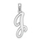 Rhodium Over 14k White Gold Polished Script Letter J Initial Pendant