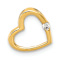 14k Yellow Gold Diamond Heart Chain Slide Pendant