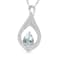 Pear Aquamarine and Cubic Zirconia Rhodium Over Sterling Silver Pendant
with chain, 1.94ctw