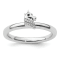 Sterling Silver Stackable Expressions Unicorn Diamond Ring 0.03ctw