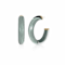14K Yellow Gold Over Sterling Silver Medium Illusion Acrylic Hoops in Watercress