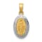 14K Yellow Gold with White Rhodium Miraculous Medal Charm