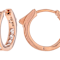 Princess-Cut CZ Hoop Earrings In Rose Gold Over Sterling Silver