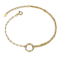 Circular Charm Dual Chain Bracelet In 14K Gold Over Brass