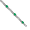 Rhodium Over 14k White Gold Diamond and Emerald Infinity Bracelet
