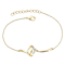 Pear Shape Pearl Ribbon Cable Bracelet In 14K Gold Over Sterling Silver