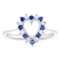 0.35ctw Sapphire and Diamond Heart Shaped Ring in 14k White Gold