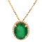 4.11 Ctw Emerald and 0.20 Ctw White Diamond Pendant in 14K YG
