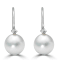 14KW  Earrings 0.13 ctw Diamond 10mm  Freshwater Cultured Pearls