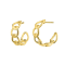 14K Yellow Gold Over Brass Chunky Link Acrylic Hoops