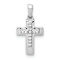 Rhodium Over 14k White Gold Diamond Cross Pendant