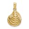 10K Yellow Gold Textured Clam Shell Charm