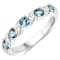 London Blue Topaz and White Topaz Sterling Silver 5 five Stone Band Ring