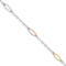 14k Tri-color Gold Oval Link Bracelet