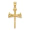 14K Yellow Gold Polished and Textured Nails Cross Pendant