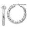 Rhodium Over 14k White Gold 7/8" Diamond-Cut Round Hoop Earrings
