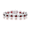 Ruby Color CZ Link Bracelet In Sterling Silver
