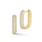 Rachel Zoe Pave CZ Rectangular Hoop Earrings in 14K Gold Over Sterling Silver