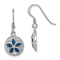 Rhodium Over Sterling Silver Enameled Sand Dollar Dangle Earrings