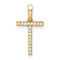 14k Yellow Gold Diamond Letter T Initial Pendant