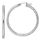 Rhodium Over Sterling Silver 3.00mm Diamond-cut Hoop Earrings