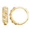 White Diamond 10K Yellow Gold Huggie Hoop Earrings 0.20ctw