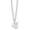 Rhodium Over Sterling Silver Letter E  Initial Necklace